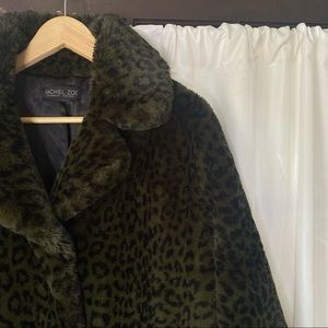 Rachel Zoe Leopard Print Faux Fur Coat